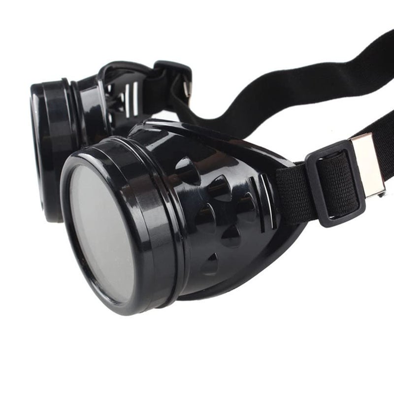 AOBOR Steampunk Goggles Glasses Vintage Welding Gothic(Black) - Image 4
